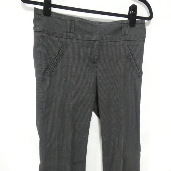 DYNAMITE | size 7 | Striped Charcoal Pants | Faux Pockets - Picture 6 of 16